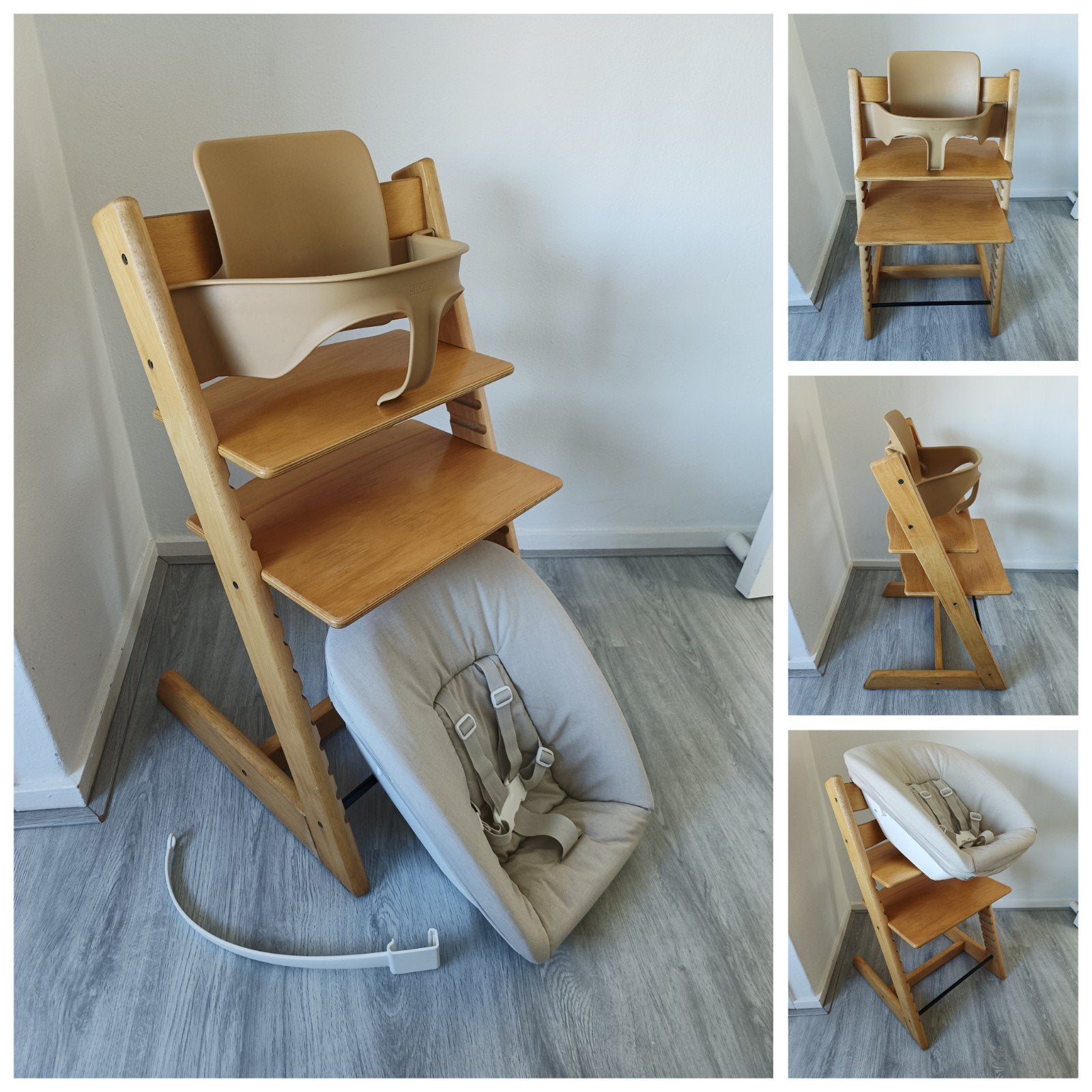 Stokke Tripp Trapp naturel met babyset en newbornset, Kinderen en Baby's, Meegroeistoel, Ophalen of Verzenden, Zo goed als nieuw