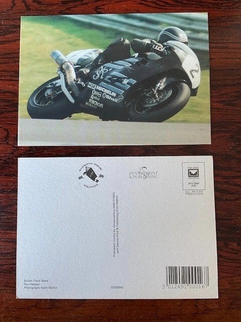 Norton motorcycle racer Ron Haslam post card NEW, Ophalen of Verzenden, Nieuw, Motoren