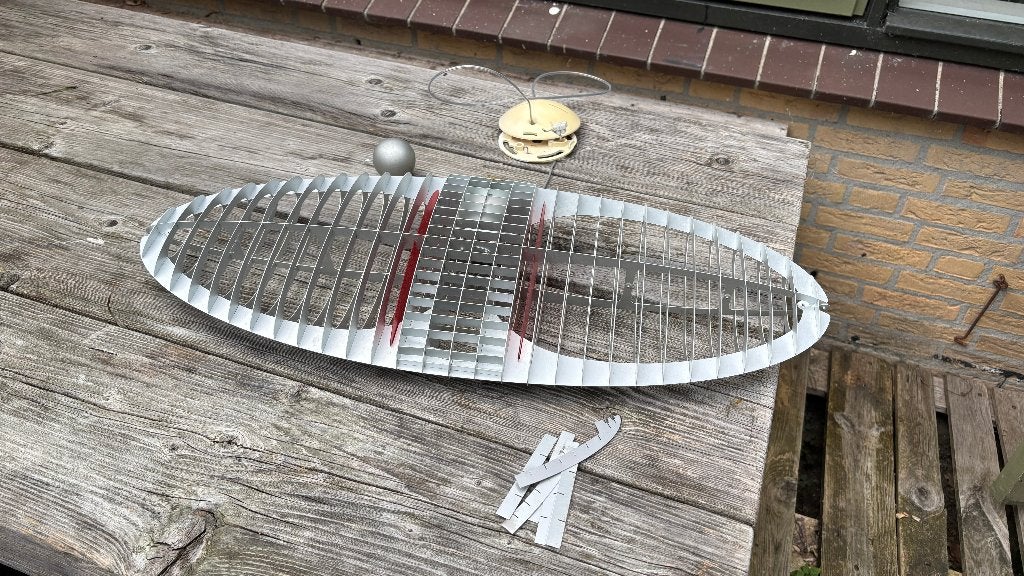 Luceplan Titania D17 compleet + alle kleurfilters, Huis en Inrichting, Lampen | Hanglampen, Gebruikt, E27 (groot), Metaal, Ophalen