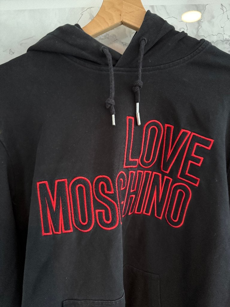 Love Moschino Large Logo Overhead Men's Hoodie, size M, Maat 48/50 (M), Zwart, Ophalen of Verzenden, Zo goed als nieuw