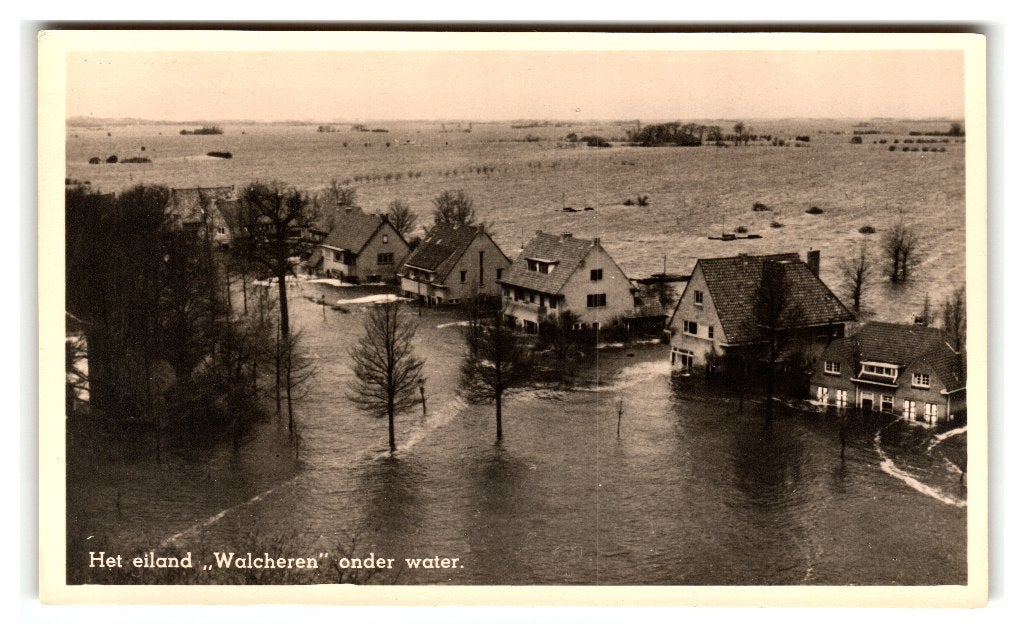 Walcheren, Het eiland "Walcheren" onder water, Verzenden, 1940 tot 1960, Ongelopen, Zeeland