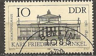 DDR 25, theater, Verzenden, DDR, Gestempeld