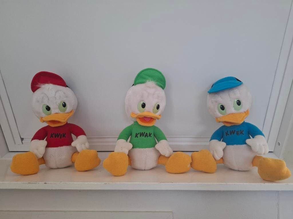 Kwik, Kwek en Kwak knuffels - Disney, Disney, Ophalen of Verzenden, Middelgroot (20 tot 80 cm), Eend