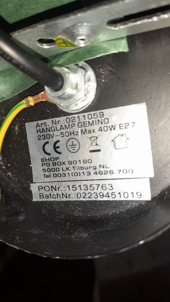 Hanglamp Gemino Kwantum zwart/goud, Ophalen, Zo goed als nieuw, Metaal, E27 (groot)