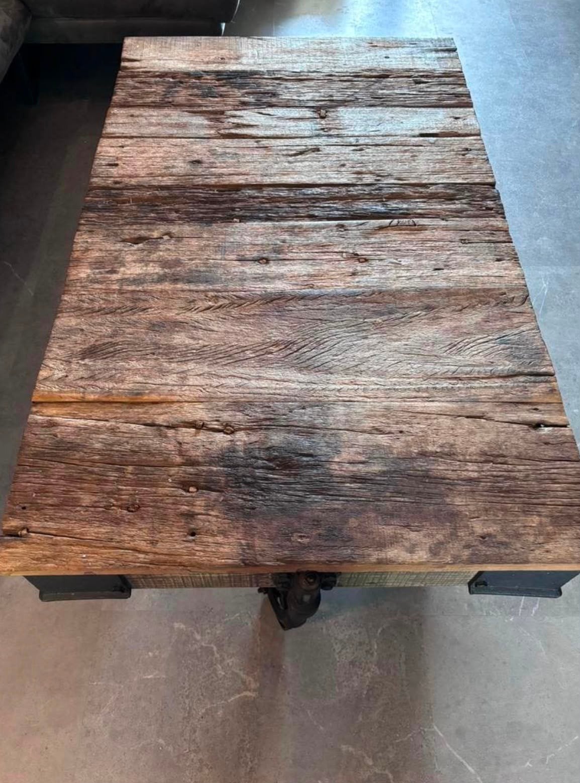 Robuuste salontafel van wagonhout!, Gebruikt, 100 tot 150 cm, 50 tot 100 cm, Industrieel, Rustiek