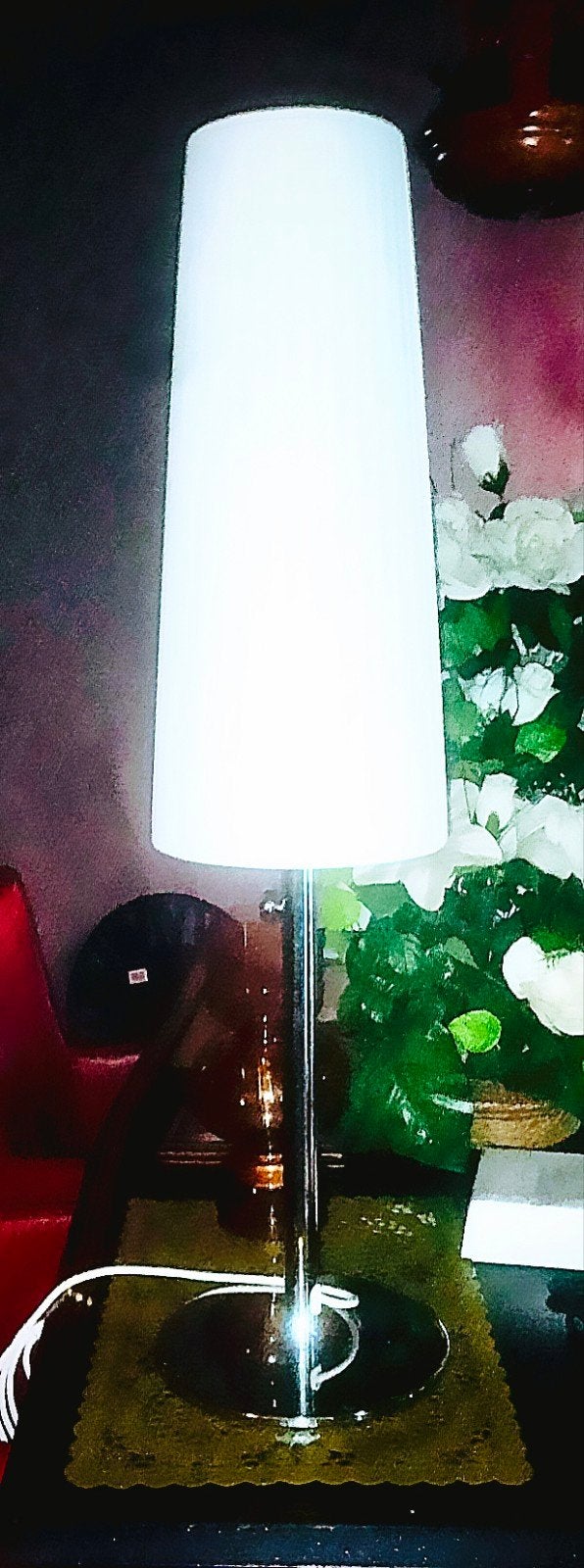 IKEA Tafellamp - Wit met Chroom Voet, Huis en Inrichting, Ophalen, Metaal, Wit, E27 (groot)