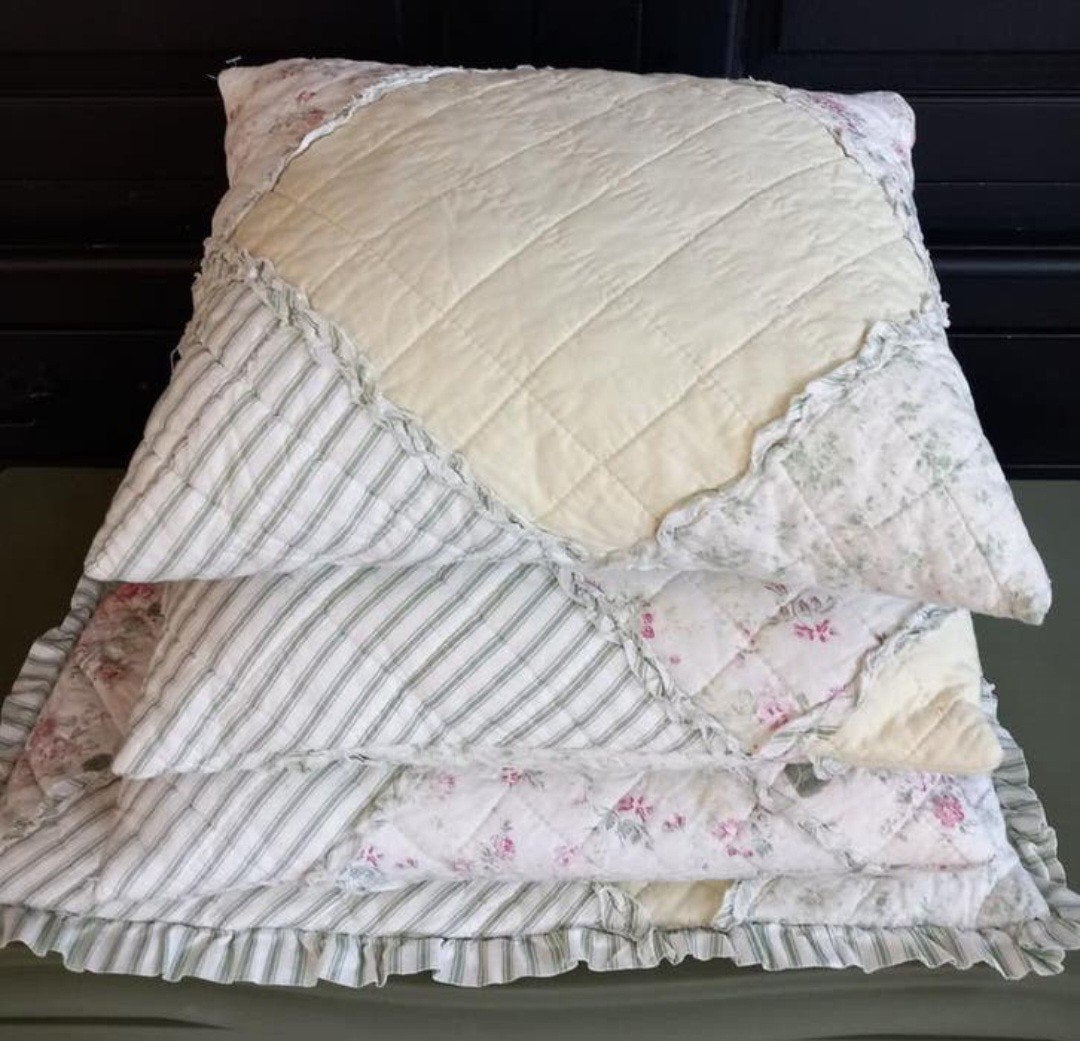 4 landelijke Quilt sierkussens, Ophalen of Verzenden, Vierkant