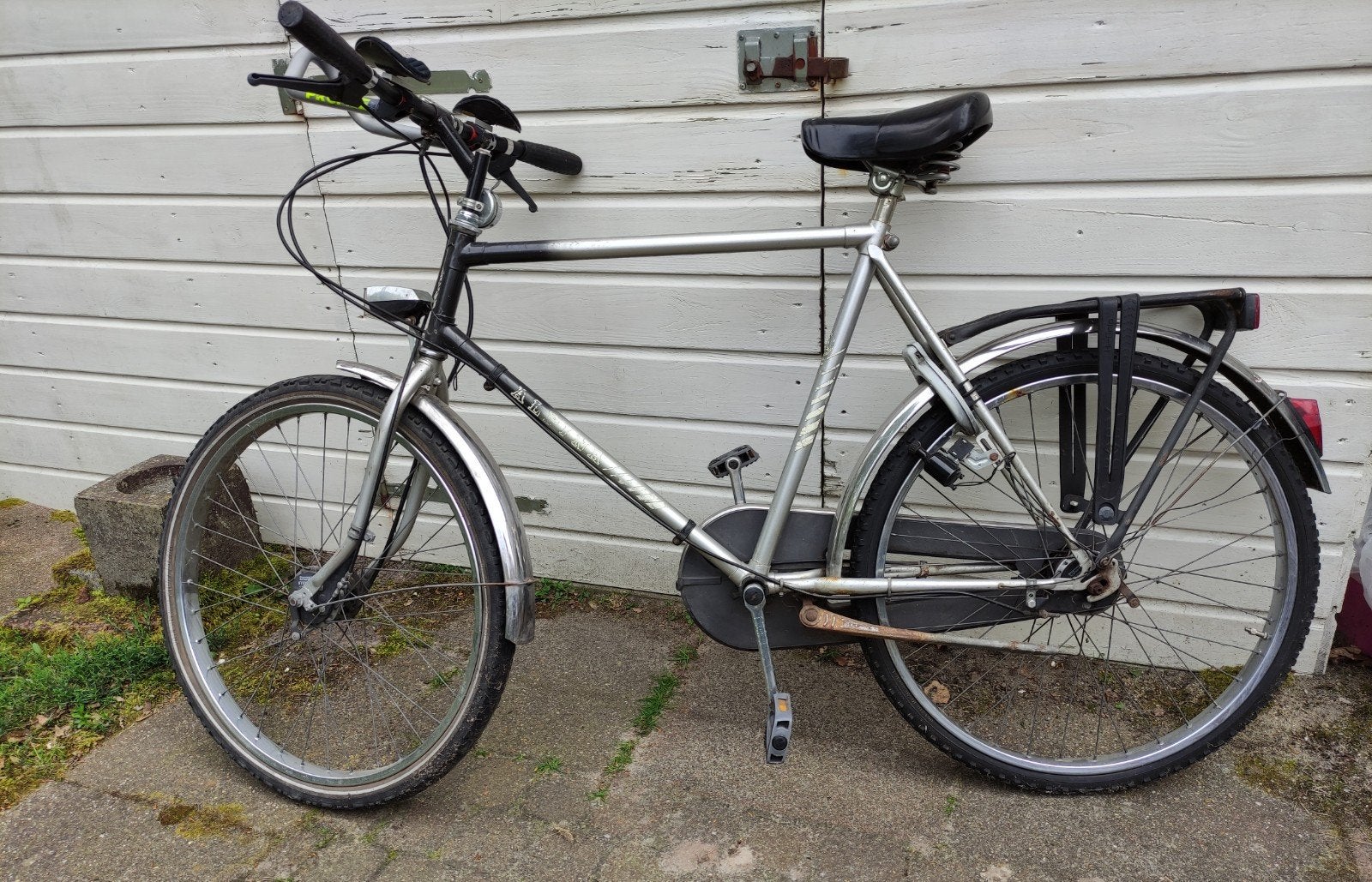 Degelijke Alpina herenfiets - Zilver/Zwart, Ophalen