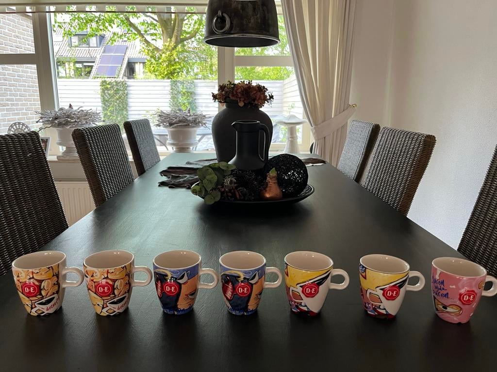 DE kopjes 7 stuks, Ophalen of Verzenden, Steen/keramiek, Meerkleurig, Overige merken