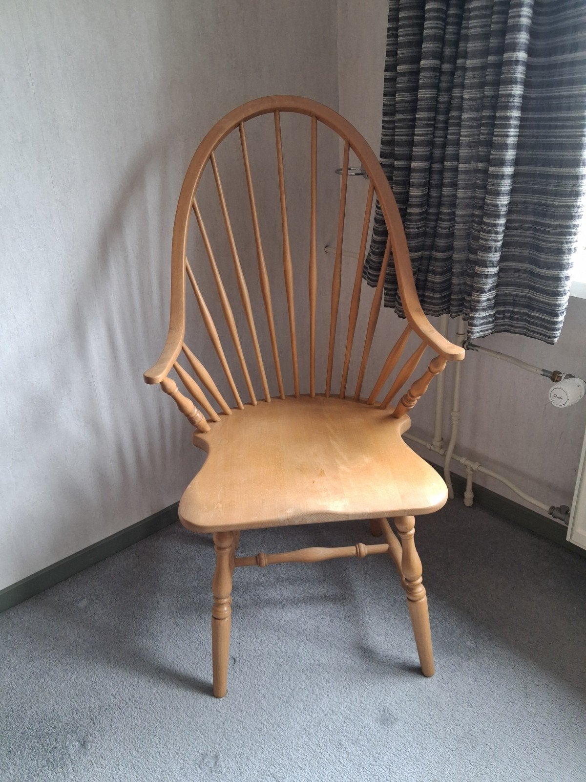 Grenenhouten stoel, Ophalen, Gebruikt, Bruin, Eén