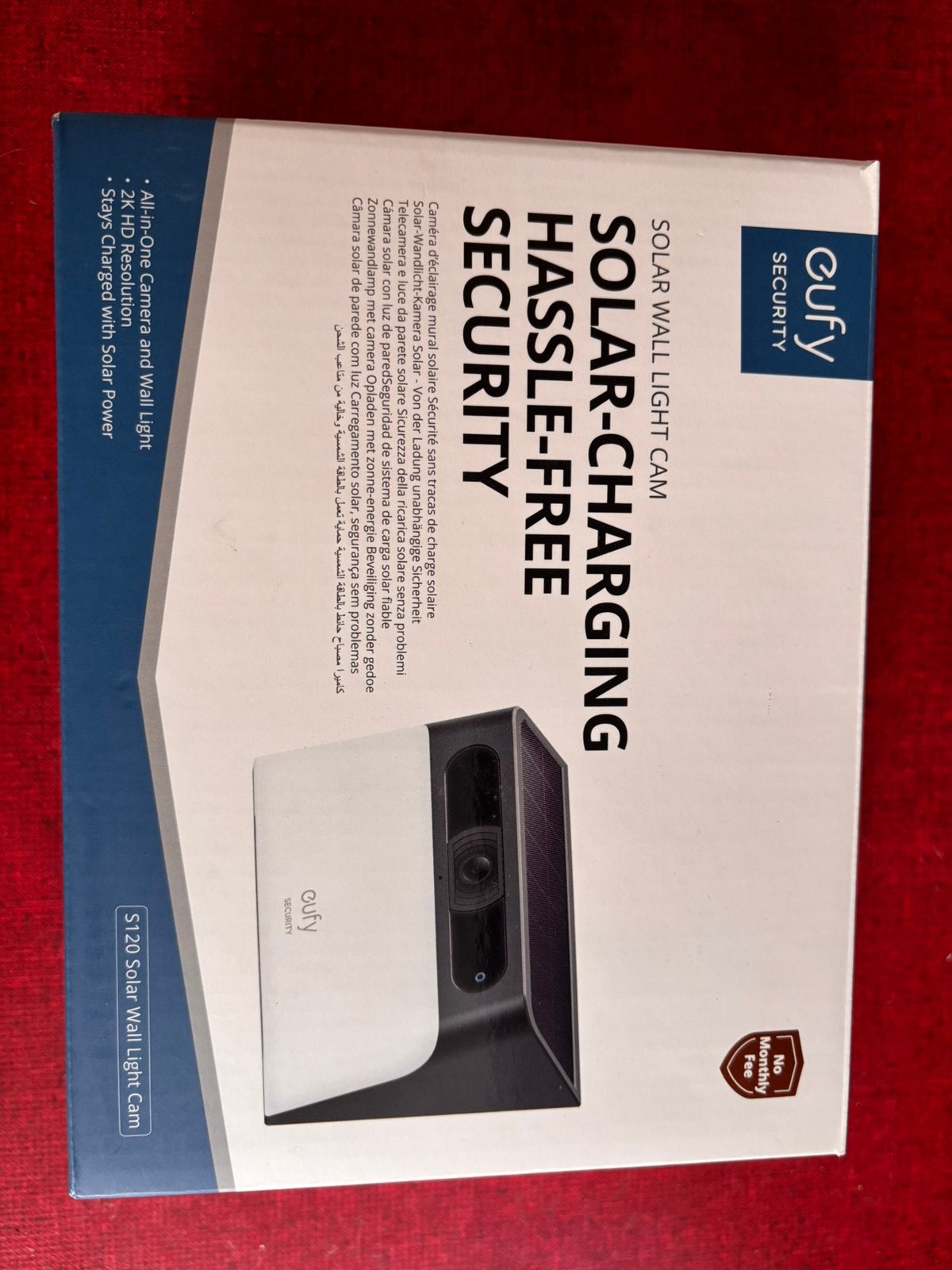 Eufy Solar Wall Light Cam S12 Beveiligingscamera, Audio, Tv en Foto, Videobewaking, Ophalen of Verzenden, Zo goed als nieuw, Buitencamera