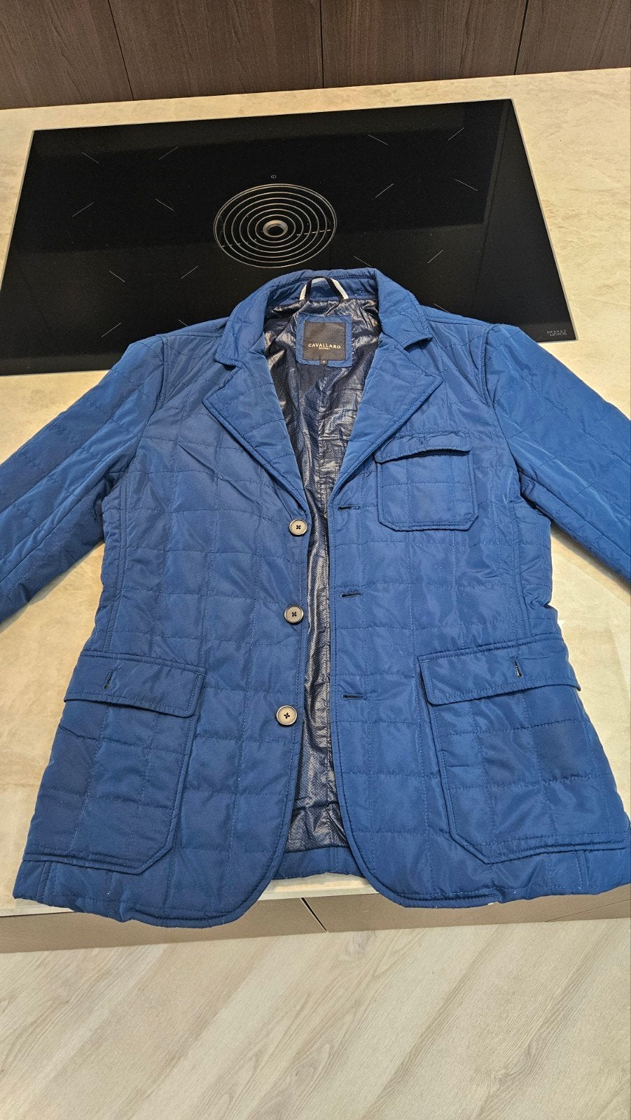 Cavallaro Napoli Ruffo jas in mid-blue, maat S, Blauw, Ophalen of Verzenden, Zo goed als nieuw, Maat 46 (S) of kleiner