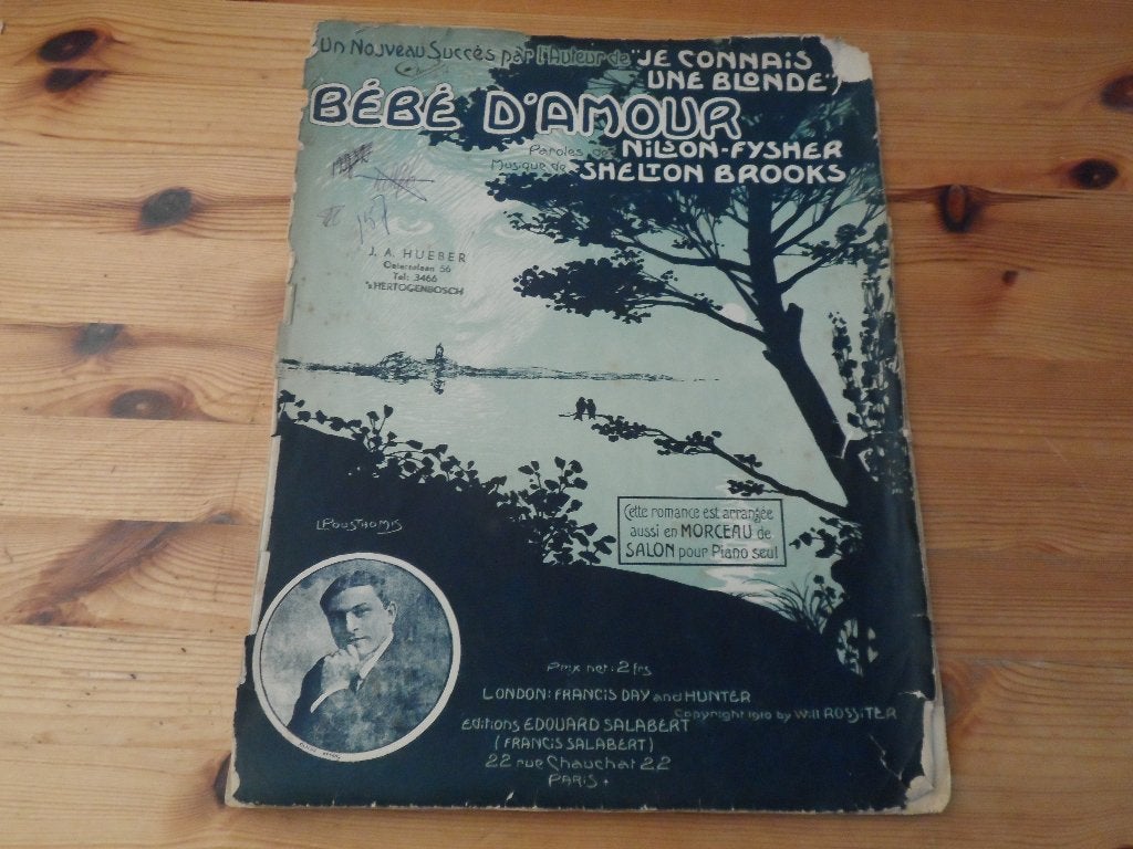 Bebe d'amour - shelton brooks, Muziek en Instrumenten, Bladmuziek, Piano, Gebruikt, Ophalen of Verzenden, Artiest of Componist