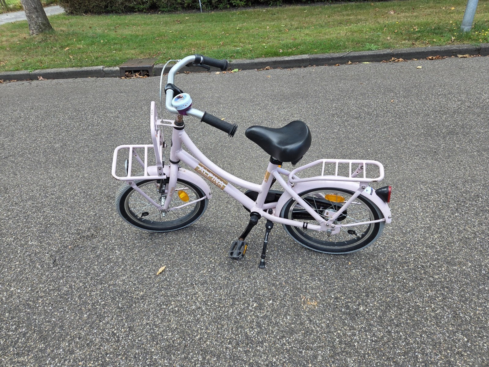 Alpina Cargo kinderfiets 16 inch - Roze, Ophalen, Terugtraprem, Alpina, 16 tot 20 inch