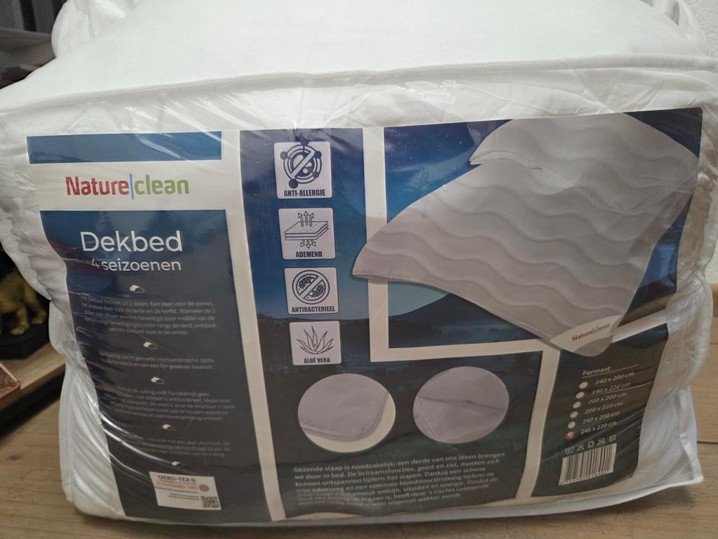 Natureclean Dekbed 4-seizoenen Anti-allergie Aloe Vera, Wit, Ophalen of Verzenden, Deken of Dekbed, Nieuw