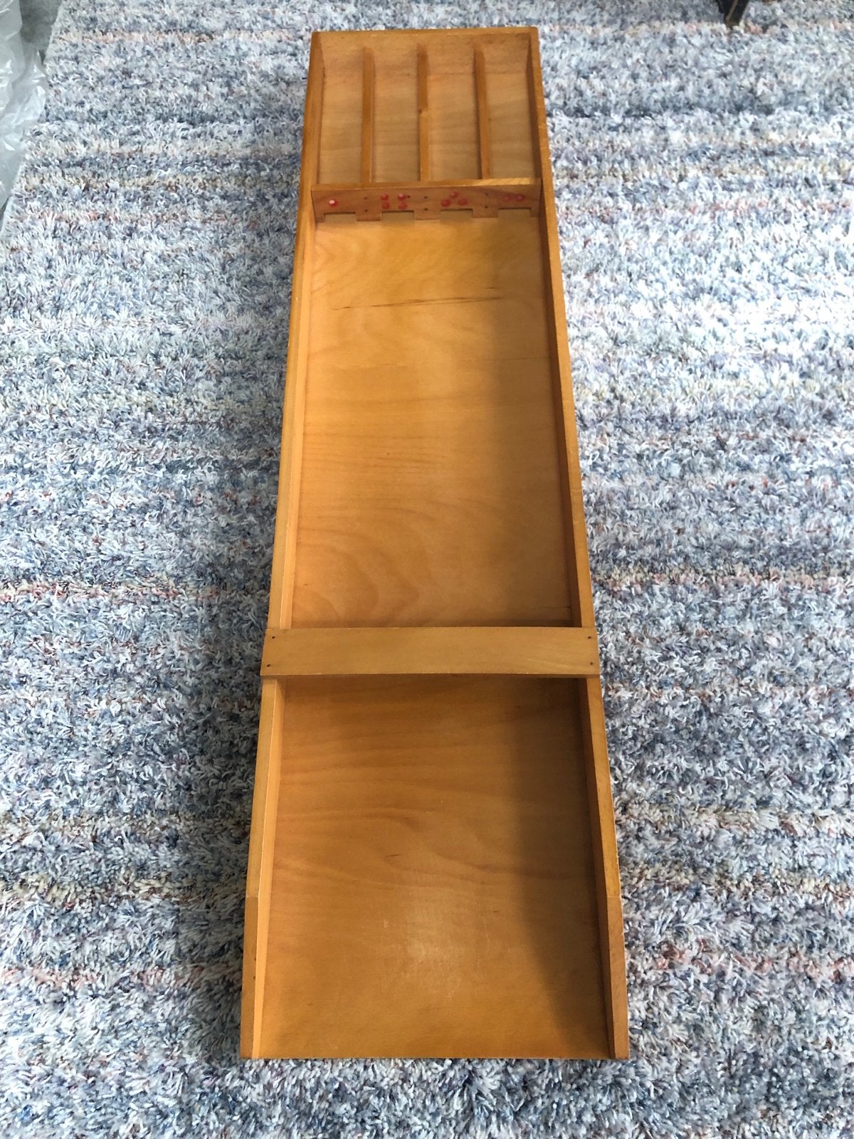 Houten mini sjoelbak met sjoelschijven, Ophalen, Gebruikt