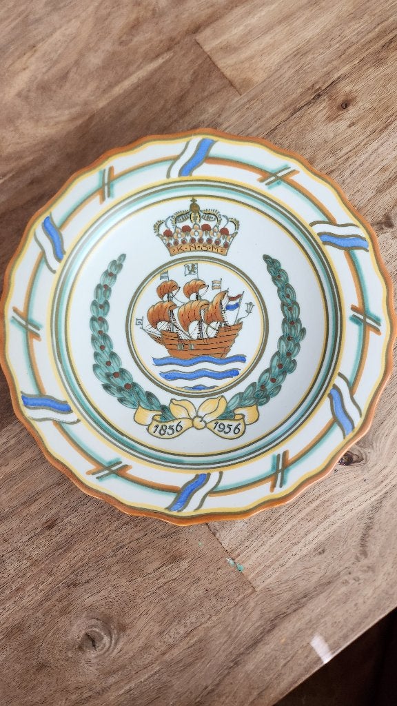 Plateel herdenkingsbord 100 jaar KNSM 1856 - 1956, Ophalen
