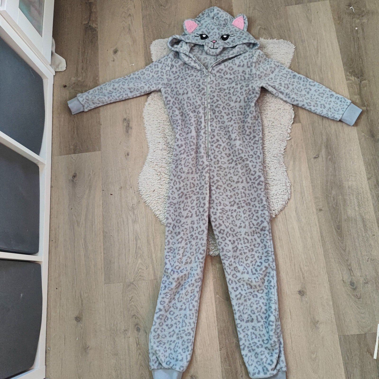 Leuke onesie met luipaardprint en kattenoortjes, Ophalen of Verzenden, Gebruikt, Onbekend, Meisje