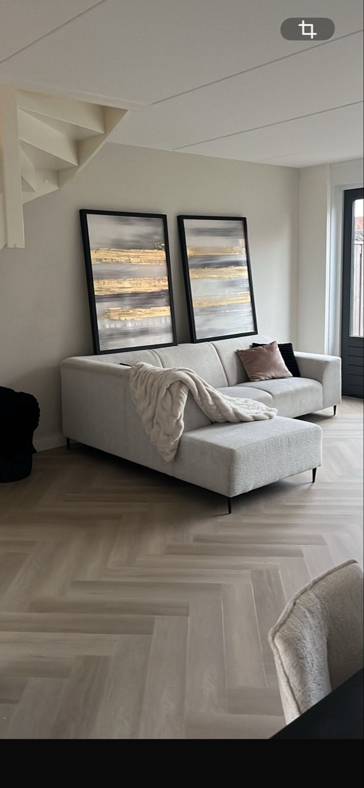 Moderne Hoekbank met Chaise Longue - Lichtgrijs Stof, 250 tot 300 cm, 100 tot 125 cm, Hoekbank, Ophalen of Verzenden