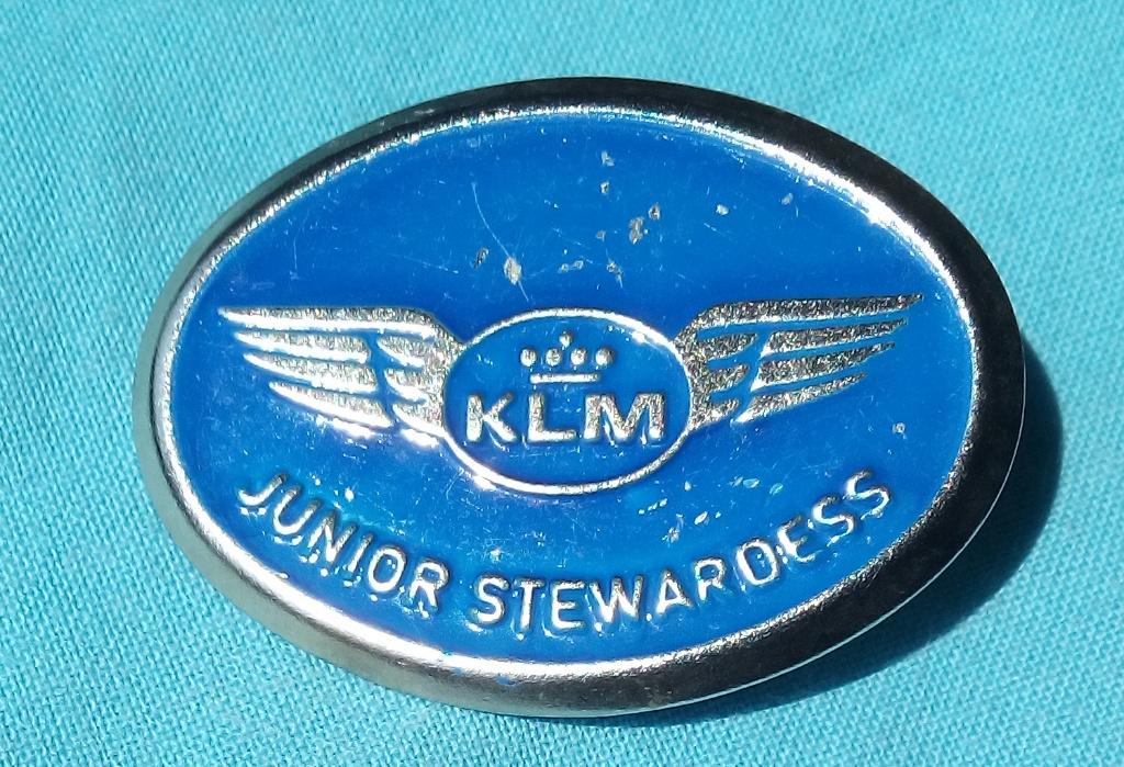 JAREN 60 KLM JUNIOR STEWARDESS SPELDJE LUCHTVAART, Verzenden, Zo goed als nieuw, Patch, Badge of Embleem