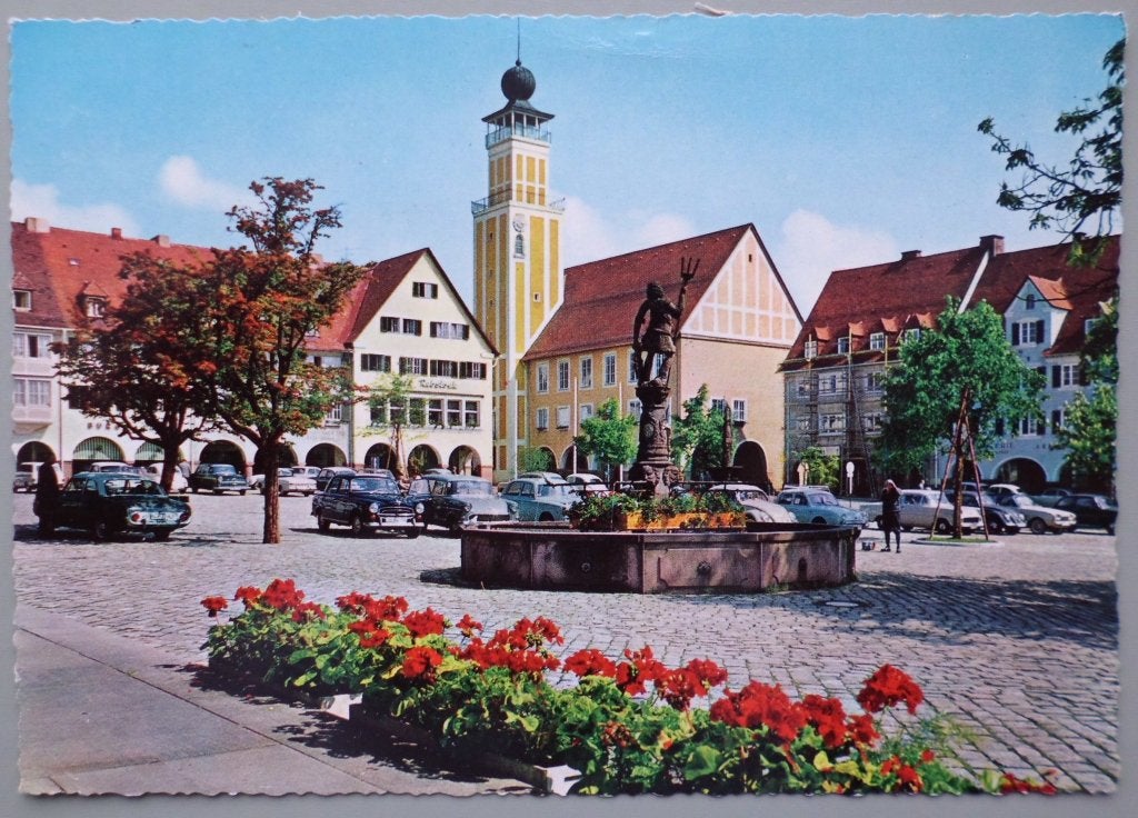 Freudenstadt - Duitsland - oude autos - Ford Peugeot Opel, Ophalen of Verzenden, 1960 tot 1980, Ongelopen, Duitsland