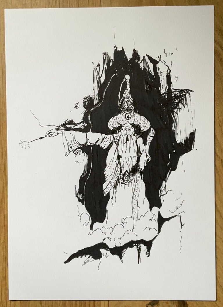 Prachtige tekening van kalief uit de fata morgana (Efteling), Antiek en Kunst, Ophalen of Verzenden