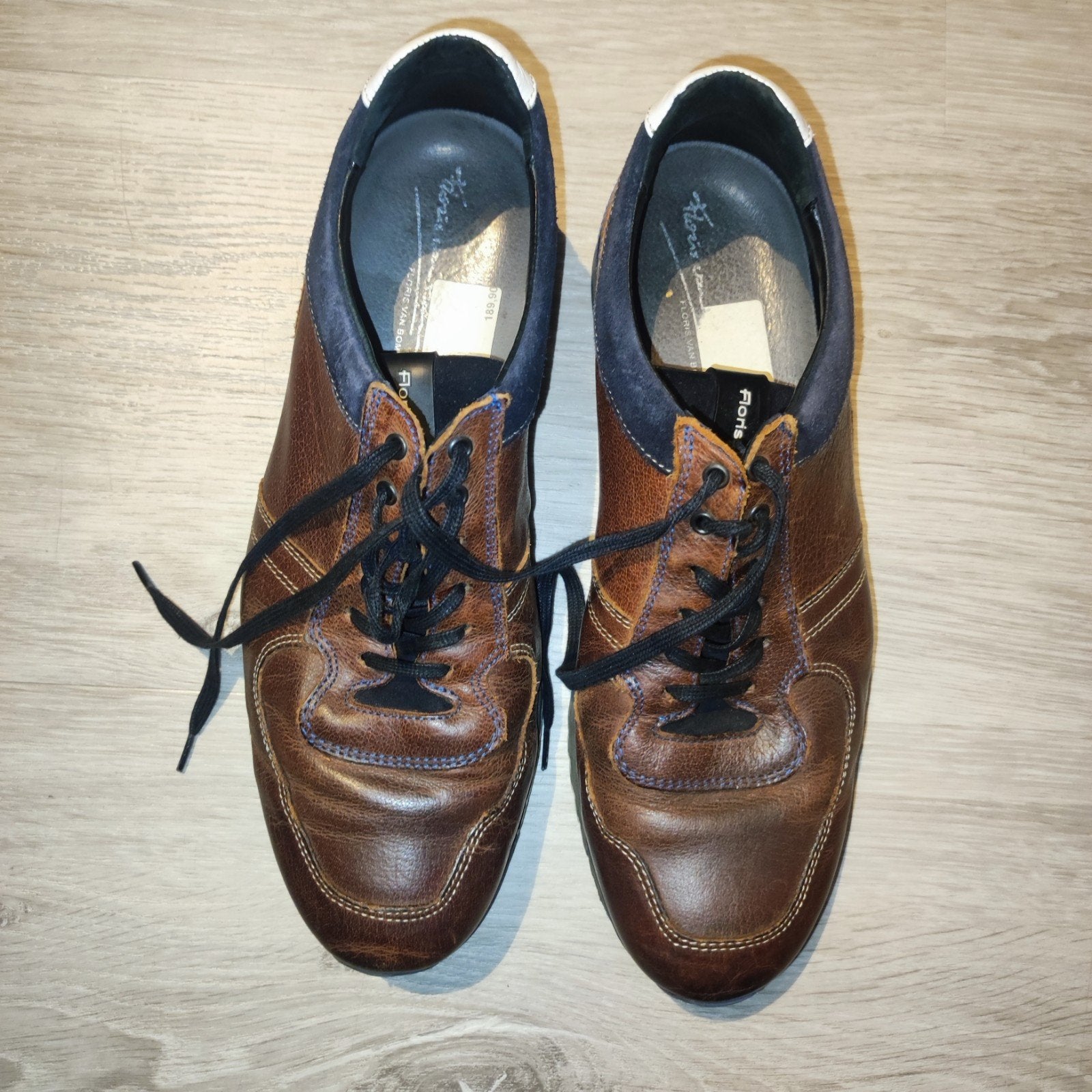 Floris van Bommel heren leren schoenen - Maat 42,5, Bruin, Floris van Bommel, Ophalen of Verzenden, Zo goed als nieuw