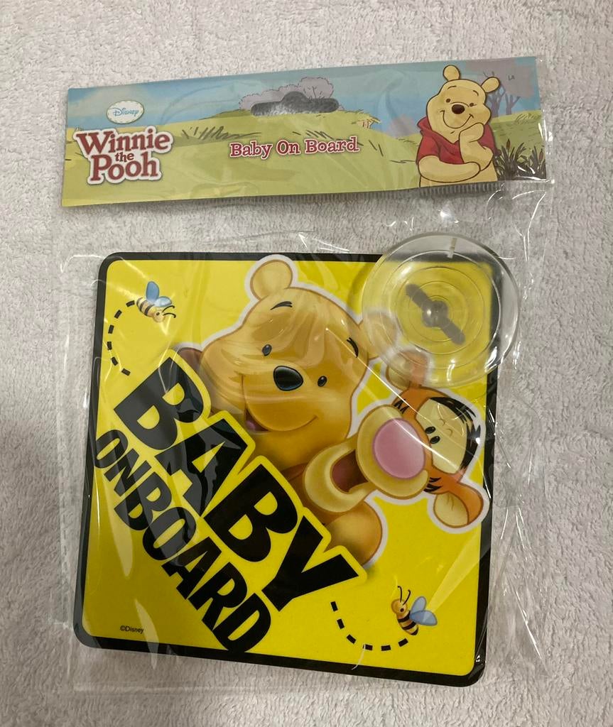 Nieuw winnie the pooh Disney Baby on Board auto zuignap, Ophalen of Verzenden, Nieuw