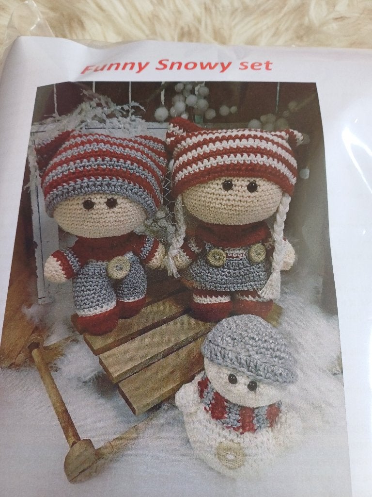 Leuk haakpakket Funny Snowy Set Funny's haken wol Kerst, Ophalen of Verzenden, Nieuw, Haken, Patroon of Boek