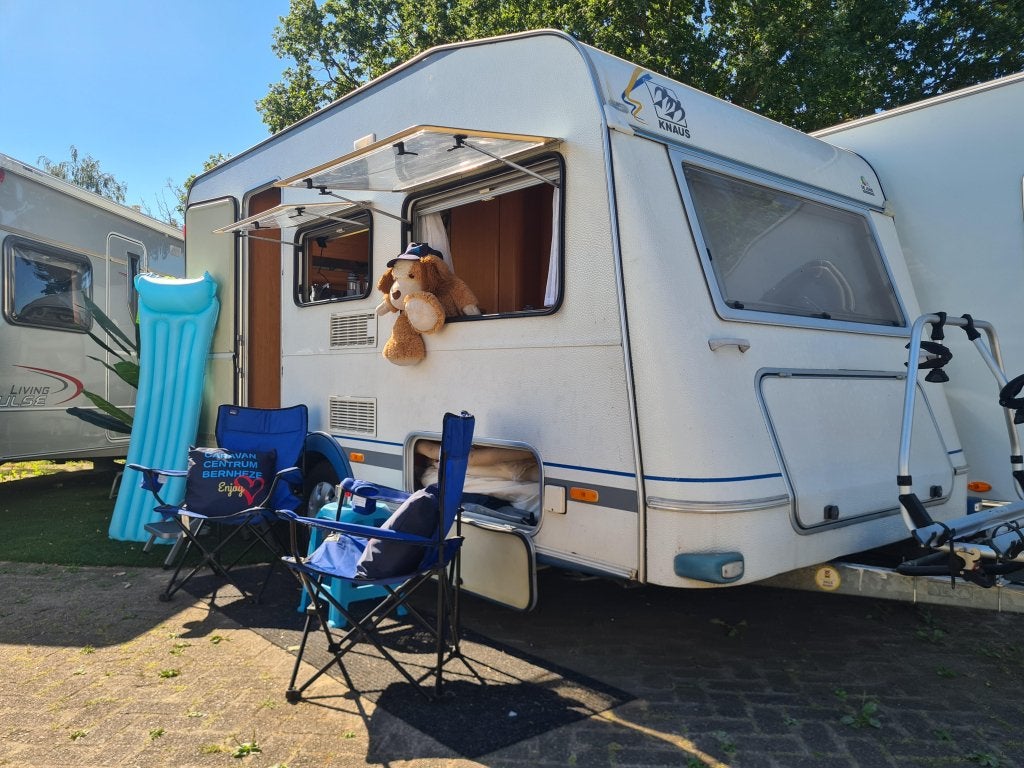 KNAUS BLUE LINE 400 TK / VOORTENT / LUIFEL / UITBOUW, Caravans en Kamperen, Bedrijf, Treinzit, 750 - 1000 kg, Kachel