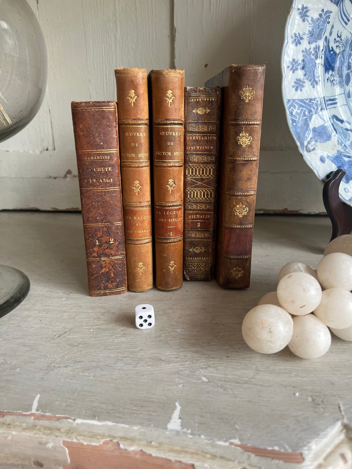 Antieke Franse boeken - Decoratieve set, Antiek en Kunst, Antiek | Boeken en Bijbels, Ophalen of Verzenden