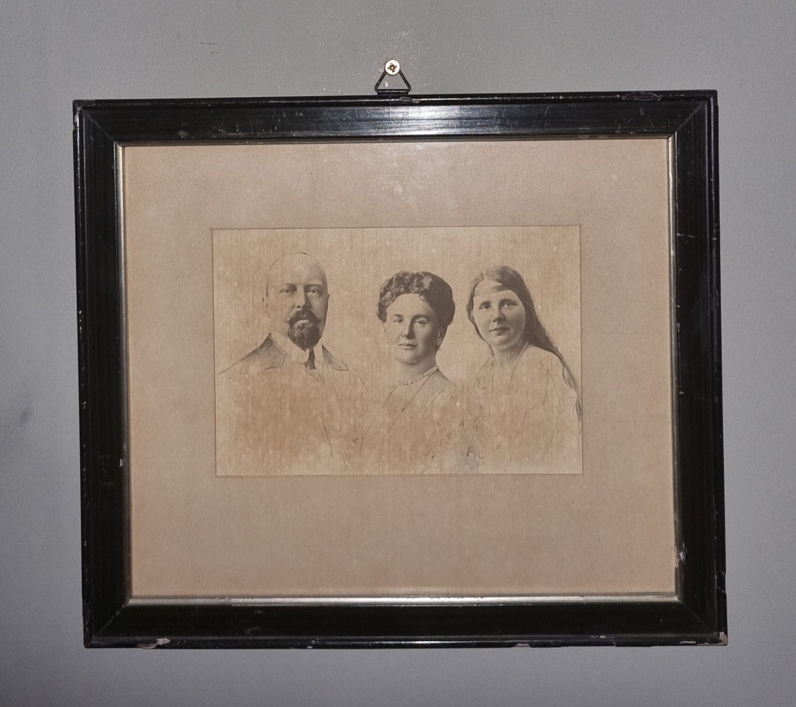 Antiek koninklijk portret Wilhelmina, Prins Hendrik& Juliana, Ophalen of Verzenden, Voor 1940, Gebruikt