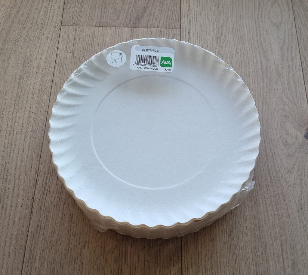 Papieren borden van AVA, 20 cm diameter, 50 stuks, nieuw, Overige materialen, Nieuw, Ophalen of Verzenden, Bord(en)