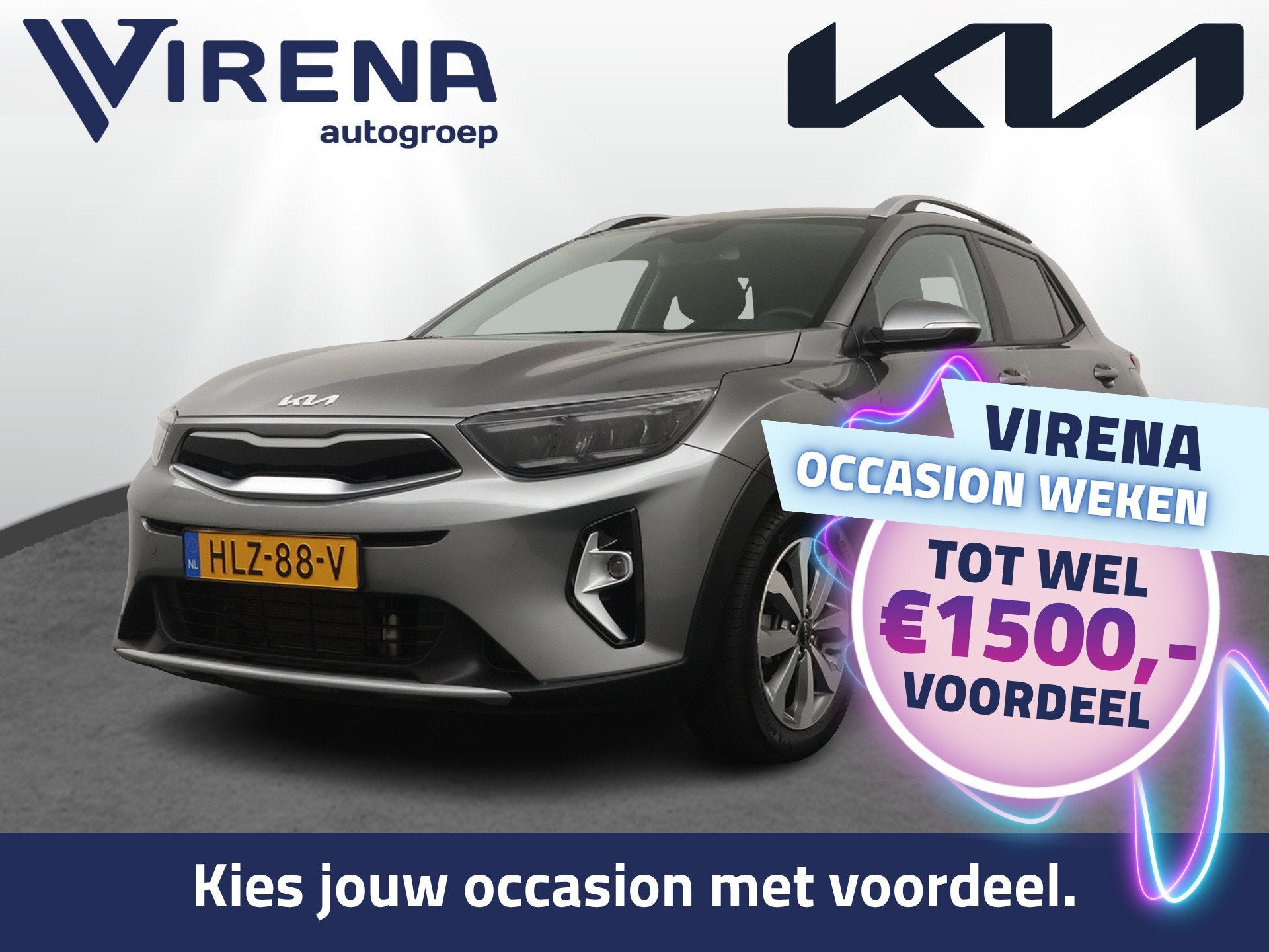 Kia Stonic 1.0 T-GDi MHEV DynamicPlusLine - Navigatie - Clim, Auto's, Voorwielaandrijving, Euro 6, Met garantie (alle), Origineel Nederlands