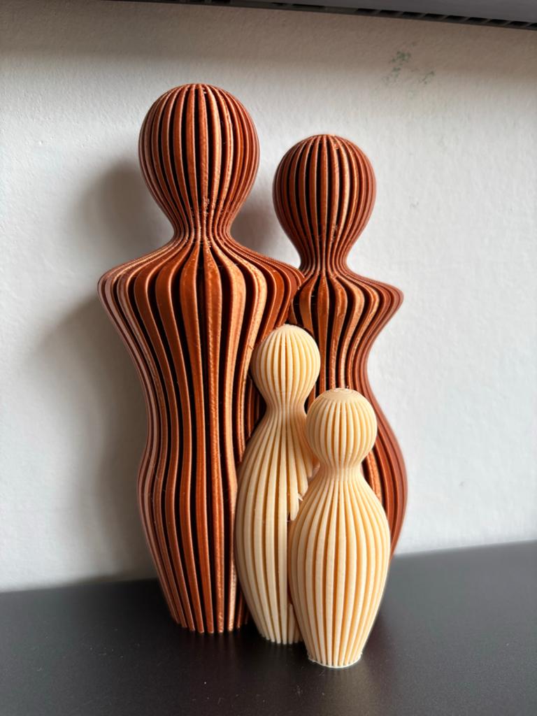 3D Geprint Familie Beeldje - Uniek Decoratie & Cadeau, Meerkleurig, Nieuw, Kunststof, Ophalen of Verzenden