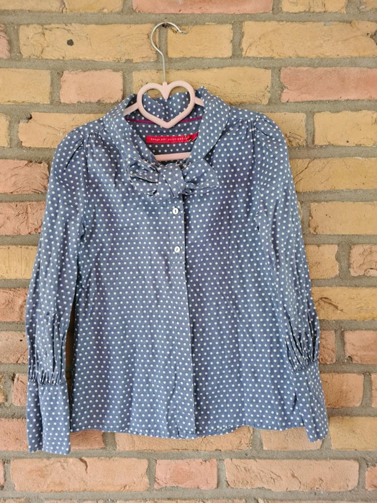 Bengh per Principesse blouse met stippen en strik, Meisje, Overhemd of Blouse, Ophalen of Verzenden, Zo goed als nieuw
