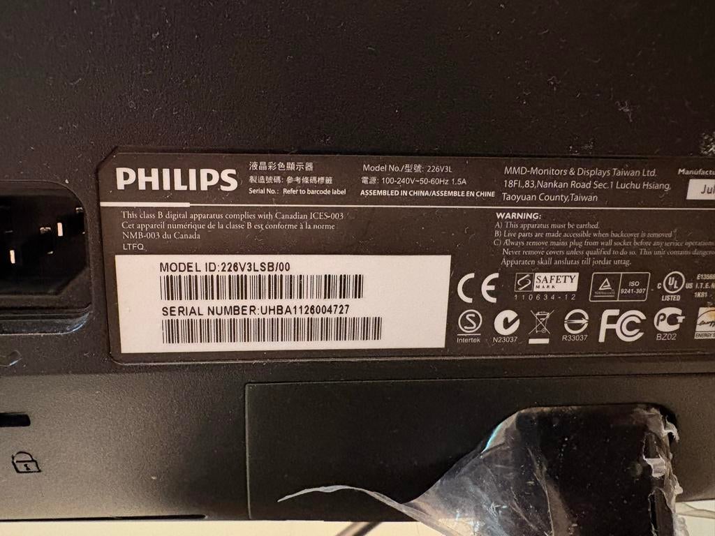 Philips 226V3LSB/00 LED Monitor - 21.5 inch, Computers en Software, Monitoren, Gebruikt, 60 Hz of minder, LED, Full HD, Ophalen of Verzenden