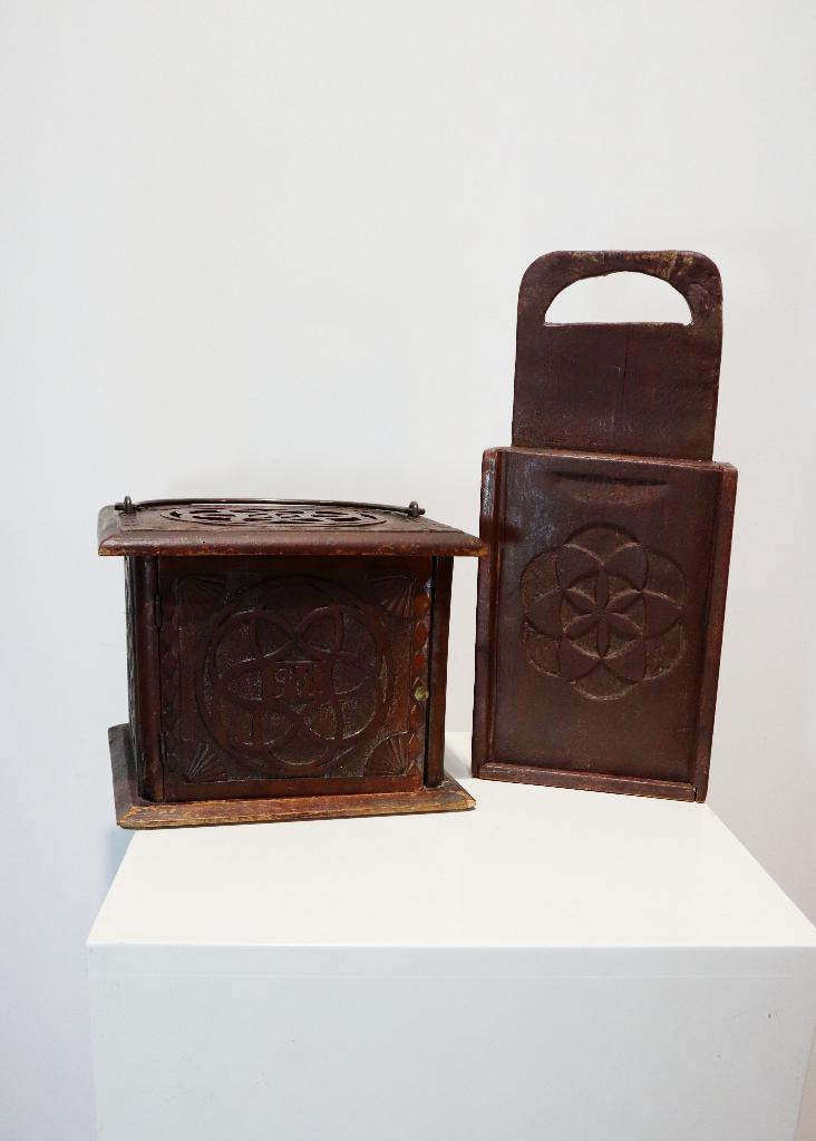 Antieke Hollandse schooltas en stoofje, Antiek en Kunst, Ophalen of Verzenden