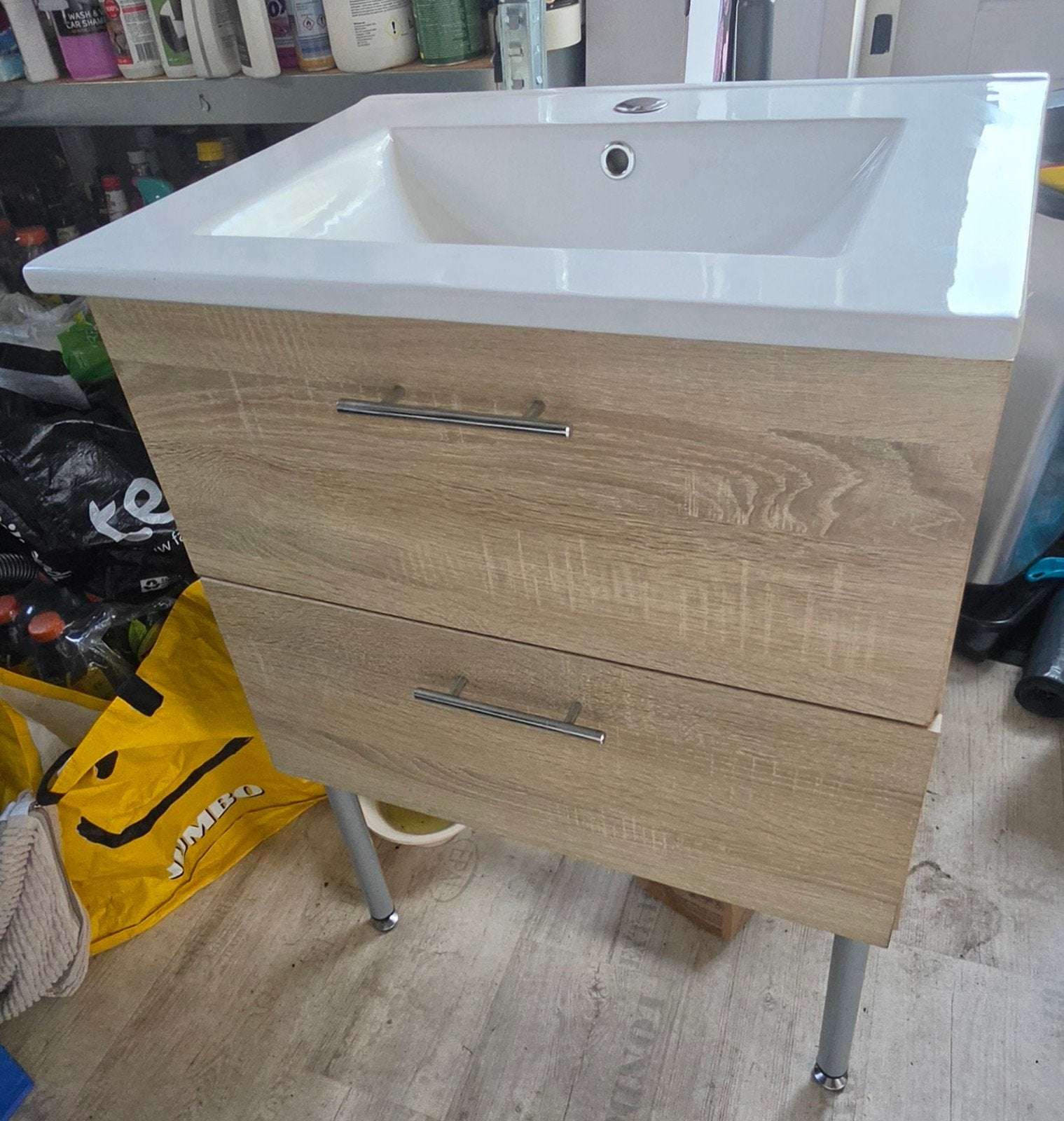 Badkamermeubel met wastafel en spiegel, Ophalen, 50 tot 100 cm, Zo goed als nieuw, Minder dan 100 cm