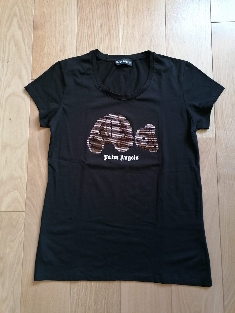 Palm Angels nieuw shirt, zwart, Maat L, met strass steentjes, Zwart, Palm Angels, Nieuw, Ophalen of Verzenden
