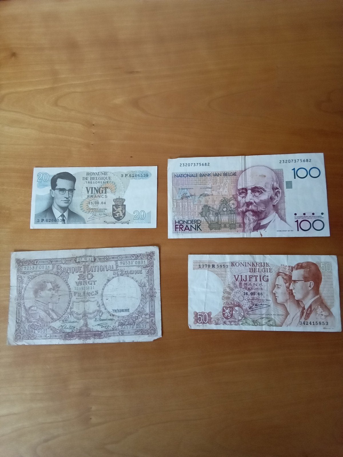 België 4 bankbiljetten, Postzegels en Munten, Ophalen of Verzenden, België