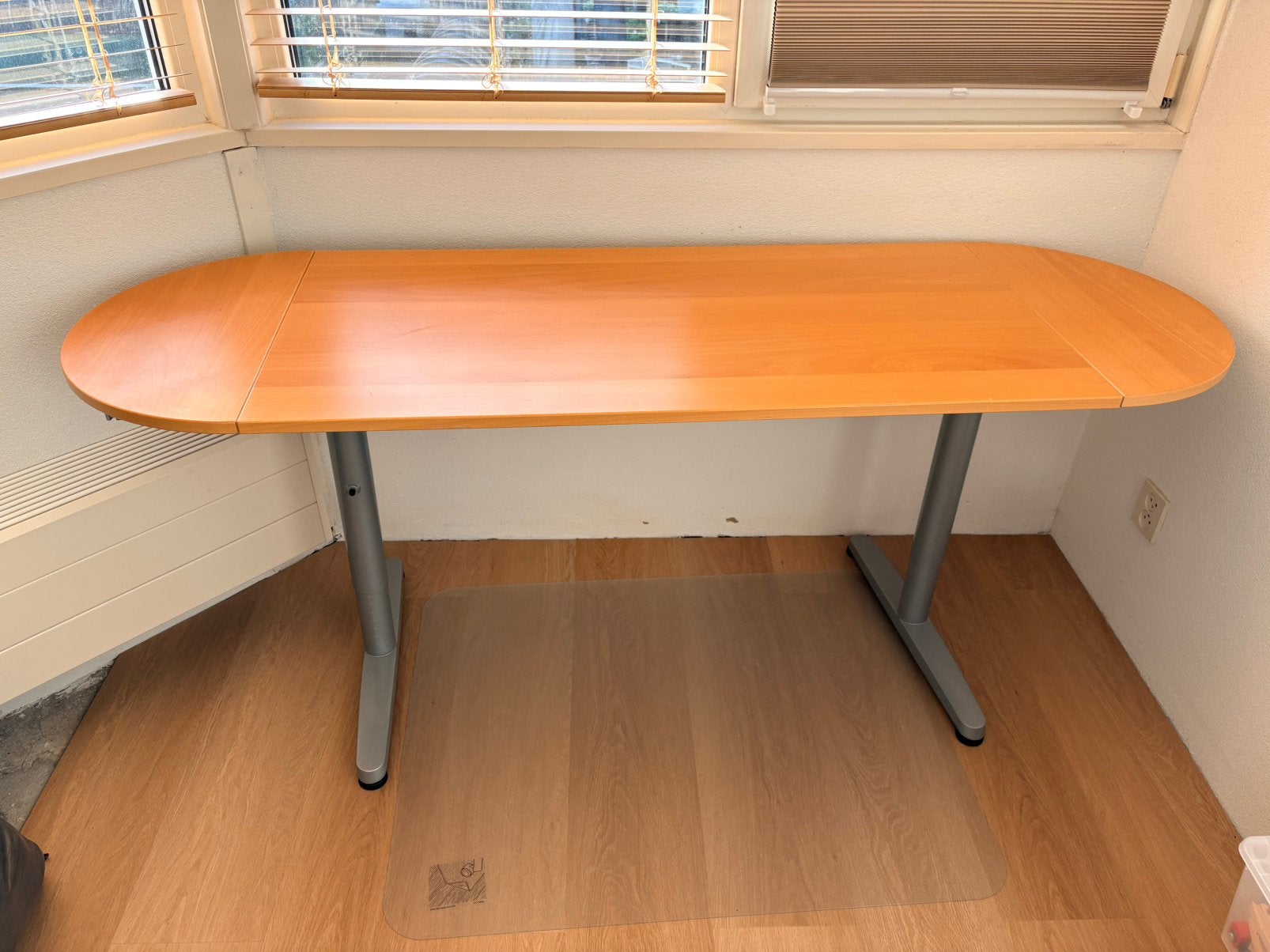 IKEA bureau 180x60 cm – verstelbare hoogte, Ophalen, Overige typen, Gebruikt, Hout