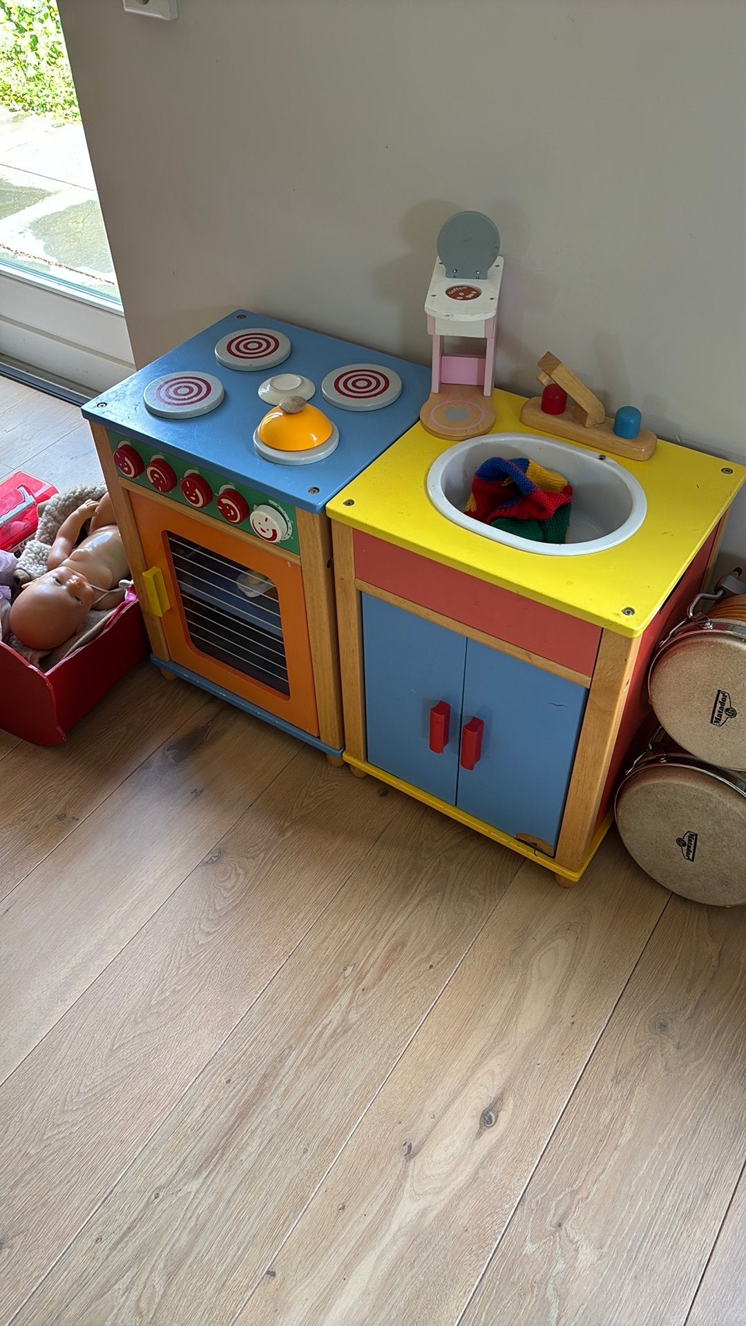 Houten Speelkeuken met keukenspulletjes, Ophalen, Gebruikt, Hout, Speelkeuken