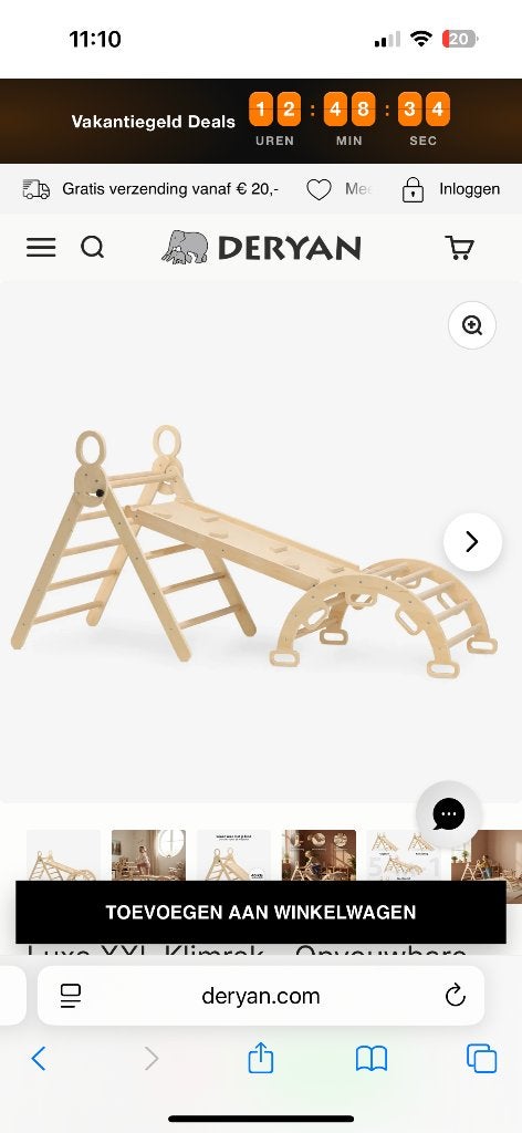 Klimrek montessori, Ophalen, Nieuw