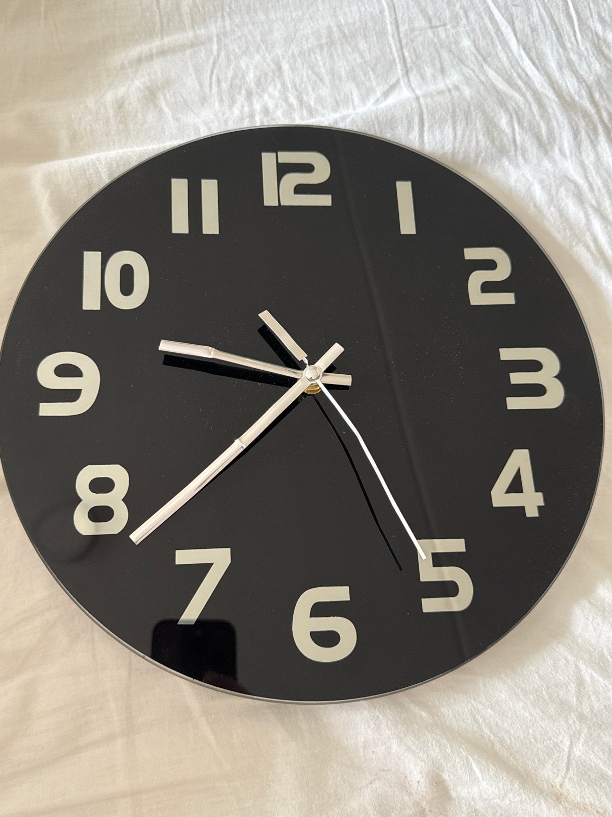 Nedis Wandklok Zwart - Modern Design, Ophalen, Wandklok, Analoog, Werkt op batterijen