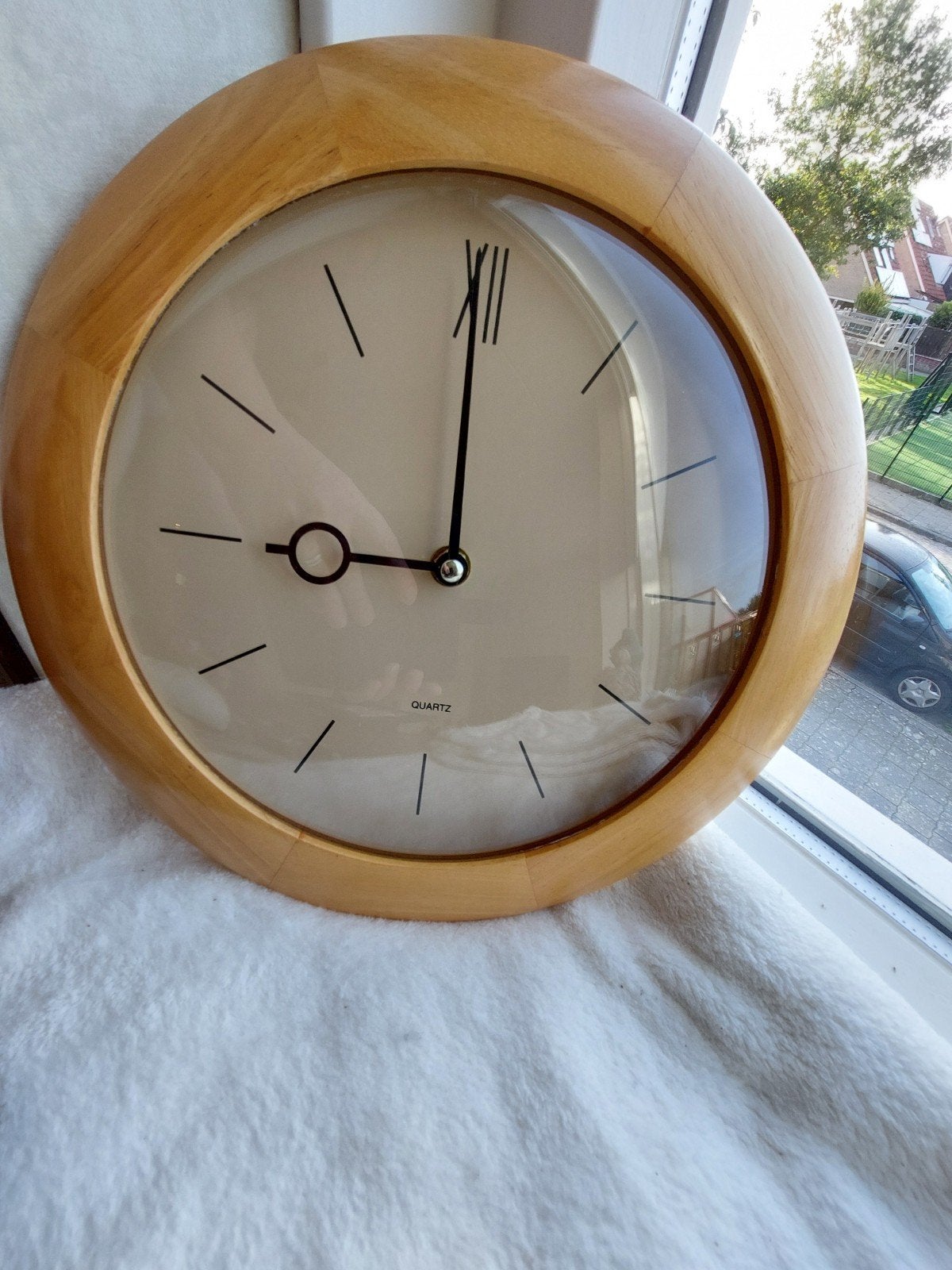 Houten wandklok - Analoog - Quartz uurwerk, Ophalen, Analoog, Wandklok, Gebruikt