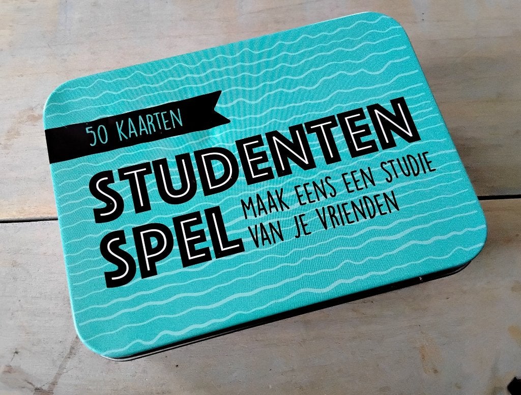 Studentenspel - blik met vragenkaartjes - nieuw (blik heeft, Ophalen of Verzenden, Nieuw