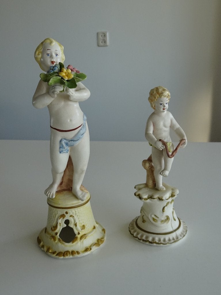 2 Vintage Beelden van Keramiek uit Bassano, Italië, Ophalen