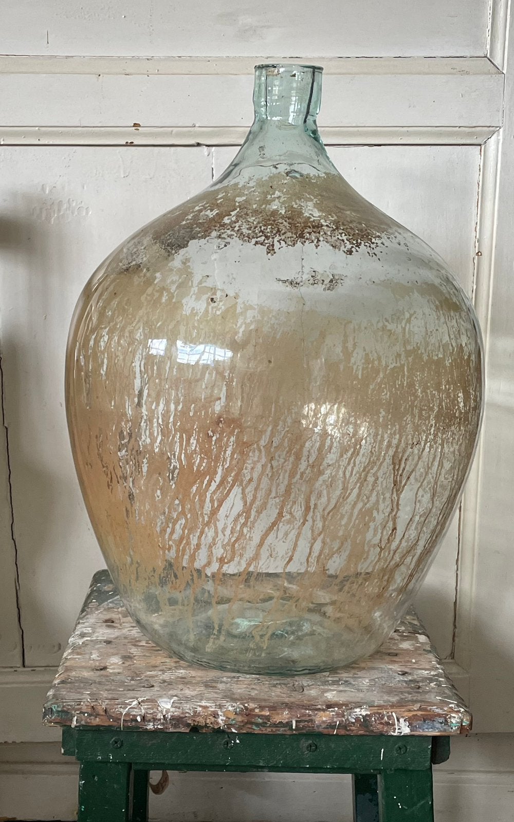Brocante oude gistfles / wijnfles, Ophalen