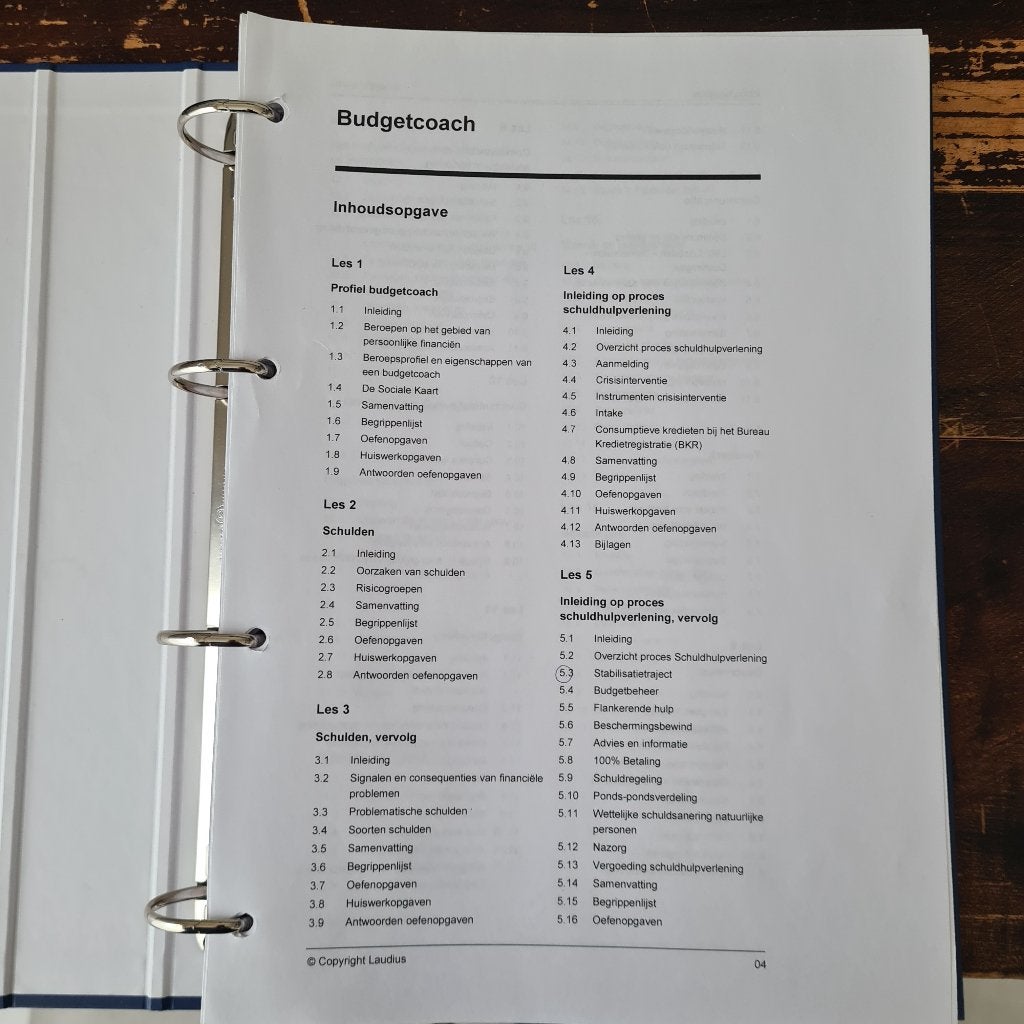 Cursus ' Budgetcoach ' van Laudius, Laudius, Ophalen of Verzenden, Zo goed als nieuw, MBO